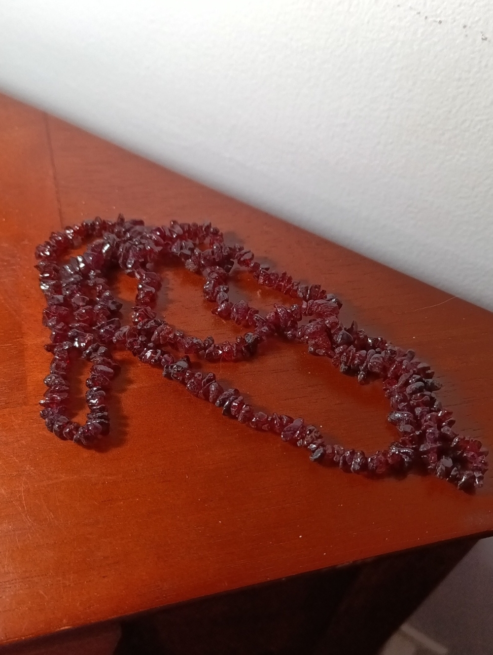 Red Garnet Chip Necklace - Classic Women’s Jewelry